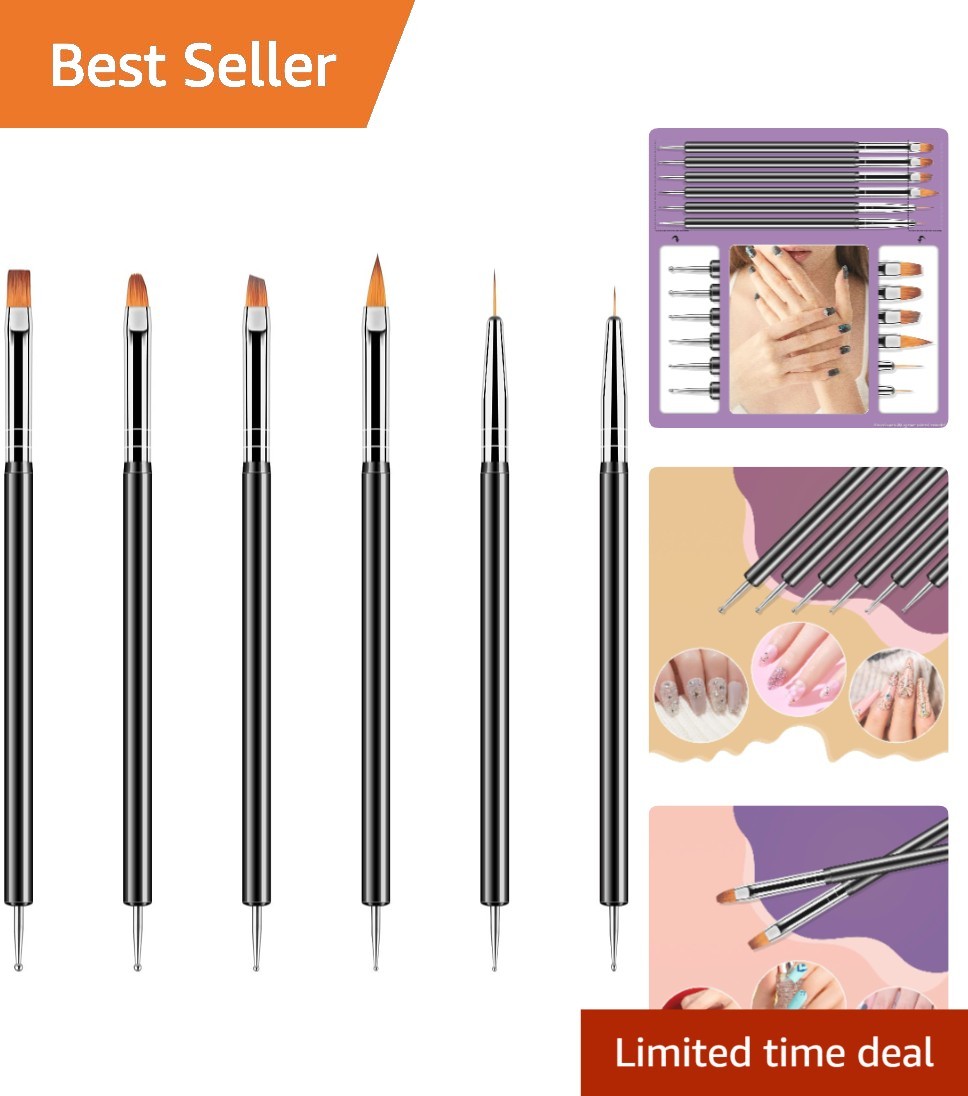 6PCS Nail Art Dotting Tools Kit | Professional Double-Ended Brushes for Detail