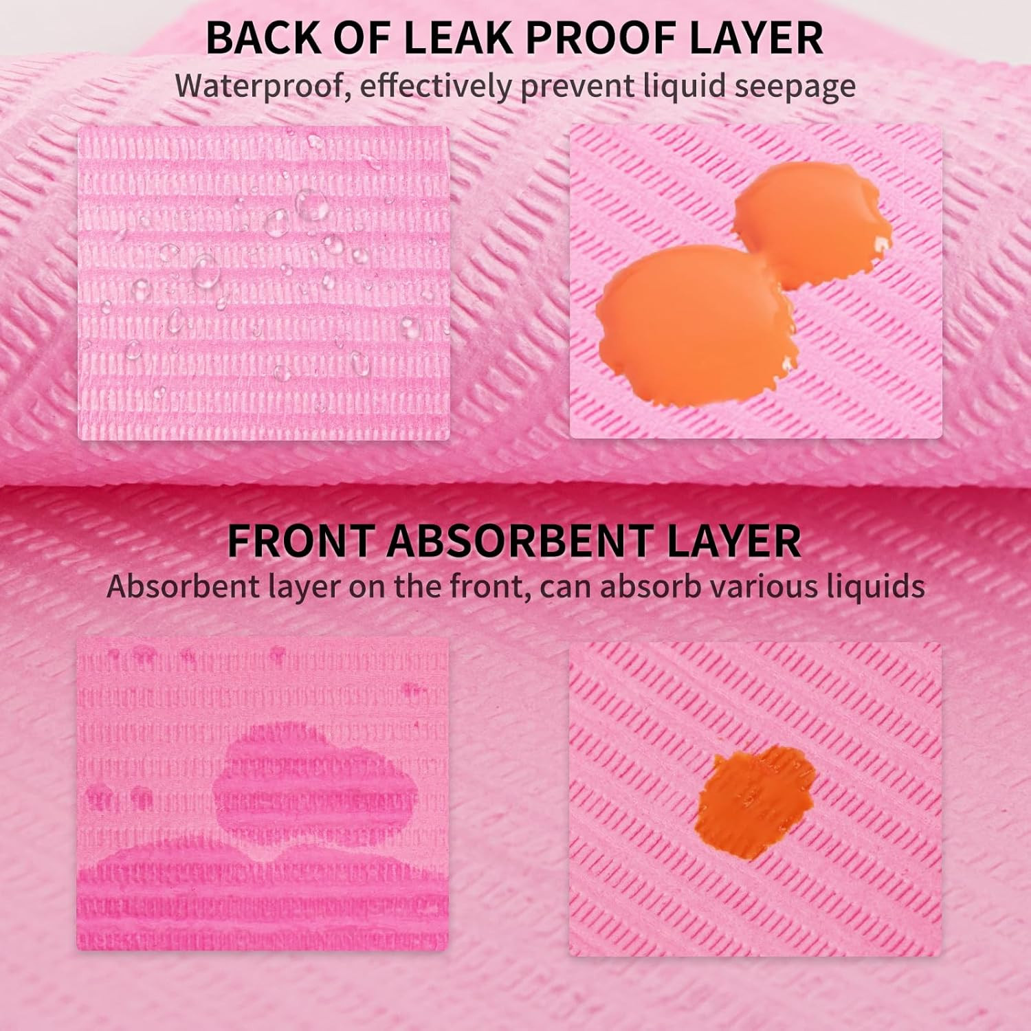 50PCS Disposable Nail Mats 13×18 Waterproof Manicure Table Pads Pink