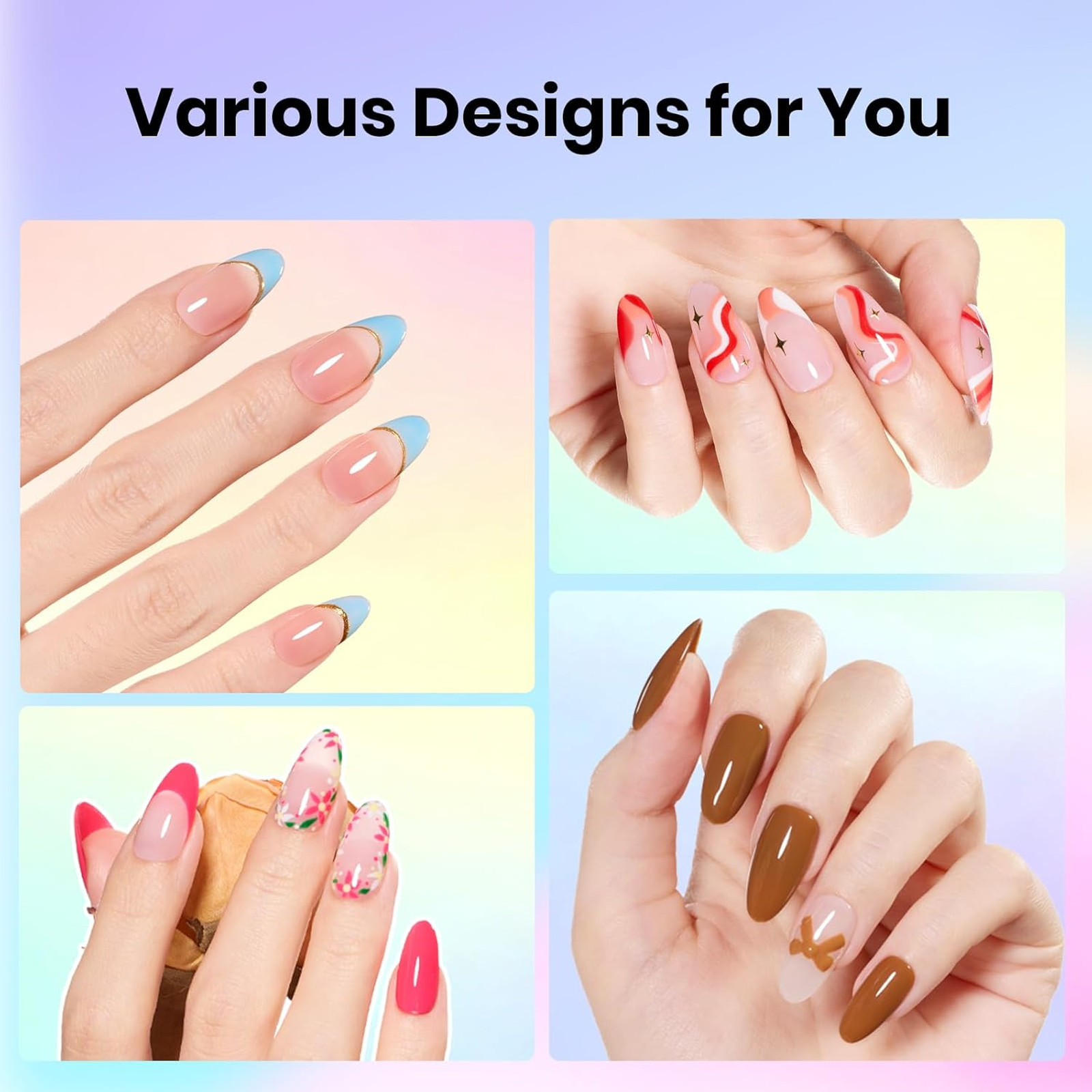 Gel Nail Polish Kit with UV Light, 54 Pieces, 32 Colors, Base and Top Coat, Soak