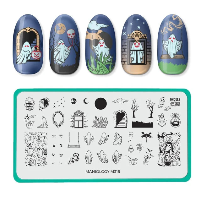 Maniology Nail Stamping Plate – Paranormal Activity M315 Ghosts Halloween