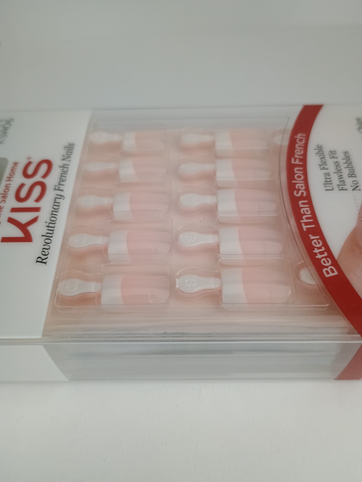 Kiss Salon Acrylic French Glue-on Real Short Nails #62281 KSA06 (Pack of 1)