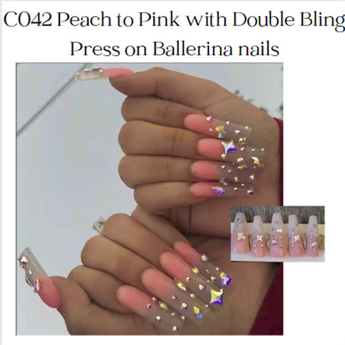 Double Bling, C-type nails. Plenty of bling for casual and up dress.