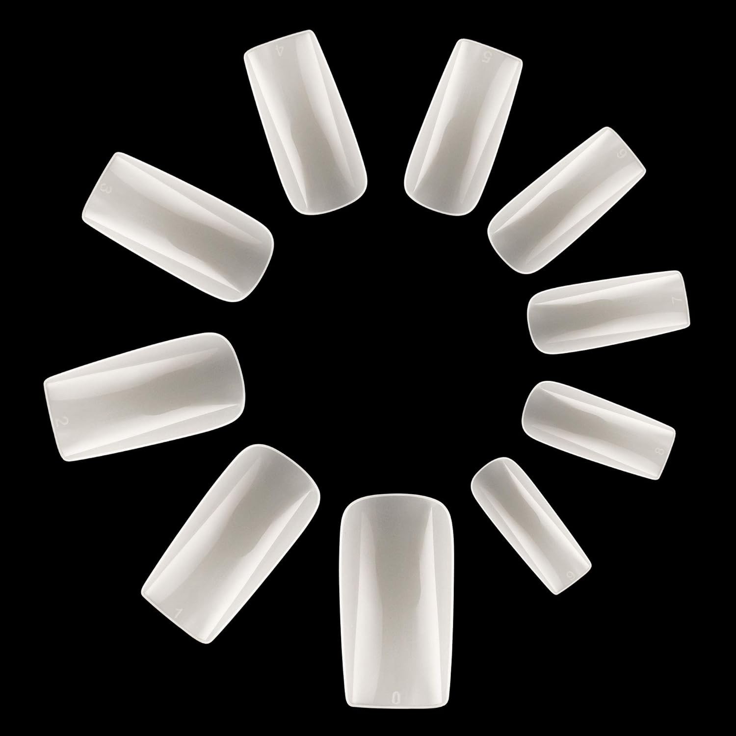 Professional Quality 500PCS Full Cover Nail Tips, 10 Sizes in Storage Case