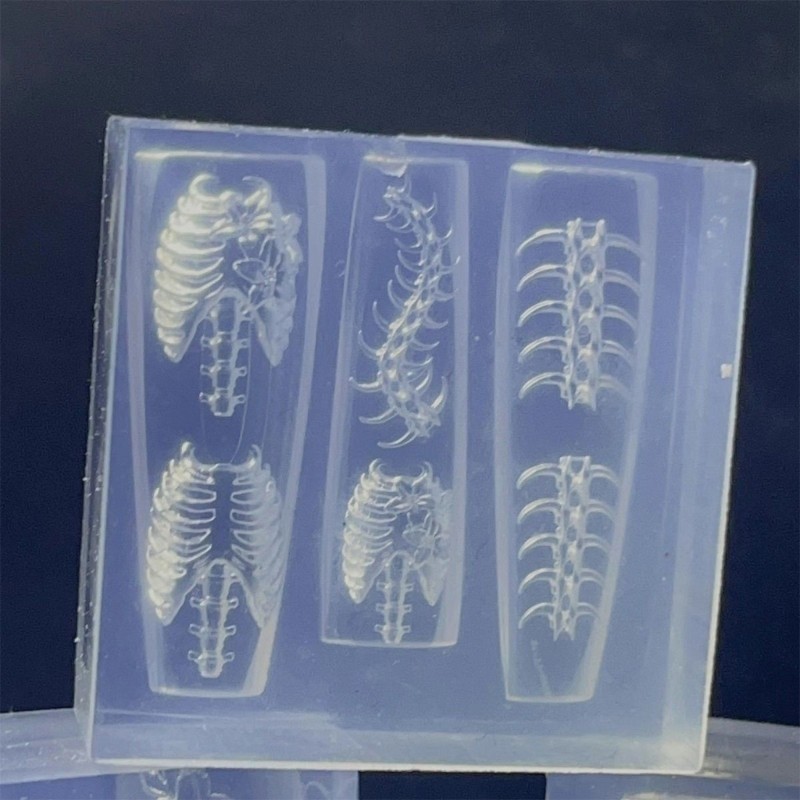 Stylish Silicone Nail Art Mold Ribs Spine Carving Templates for Nail Enthusiasts