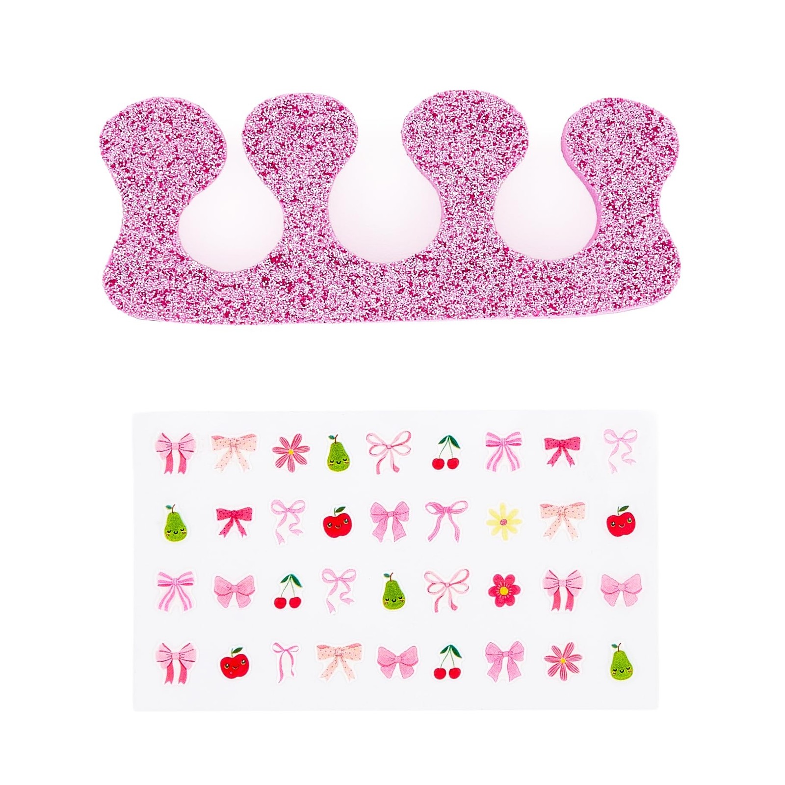 SIMPLE PLEASURES Pink Bow Kids Nail Polish Set for Girls – 14 Water-Based