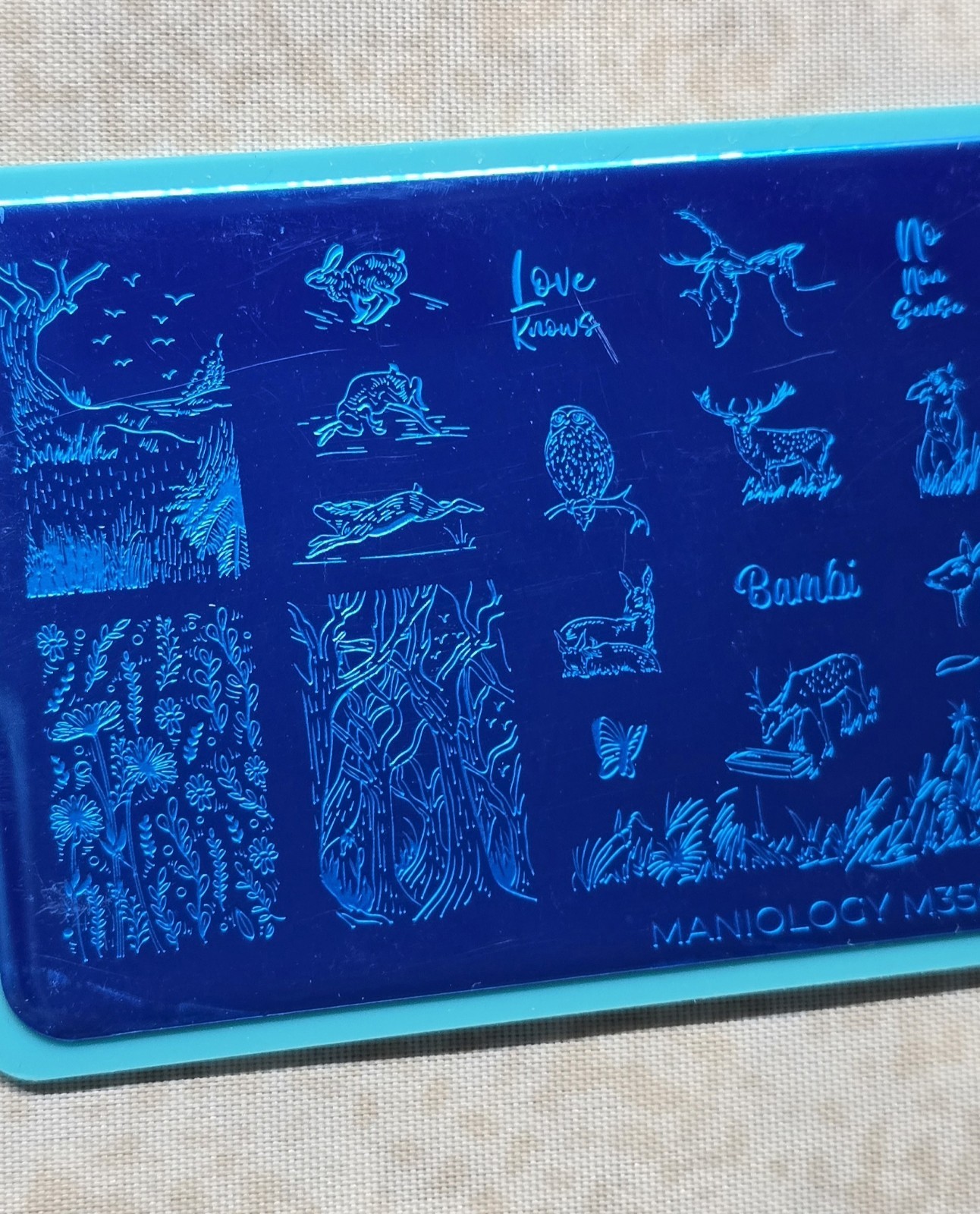 Maniology M356 Nail Stamp Plate Bambi Deer Reibdeer Forest Animal Dog Rabbit HTF