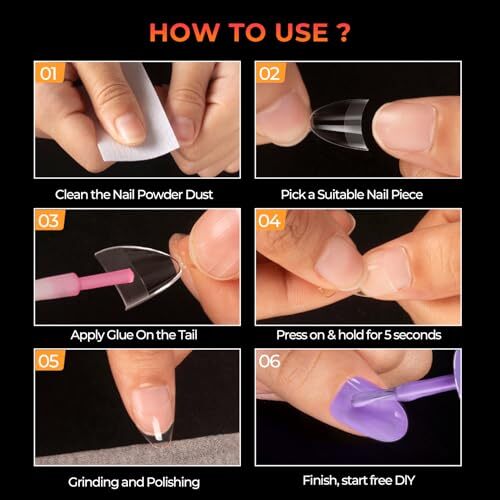 Short Almond Nail Tips 240PCS Half Matte Soft Gel Half Matte Almond Nail Tips