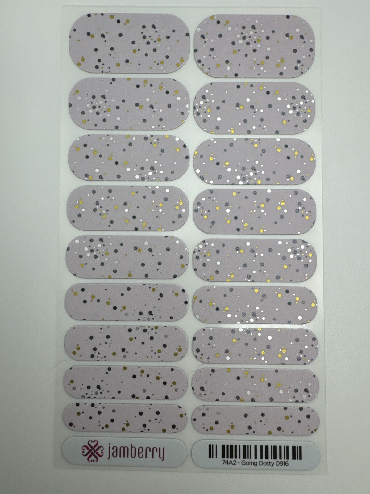 Jamberry Nail Wraps Going Dotty Full Sheet (polka Dots/metallic/matte/pink)