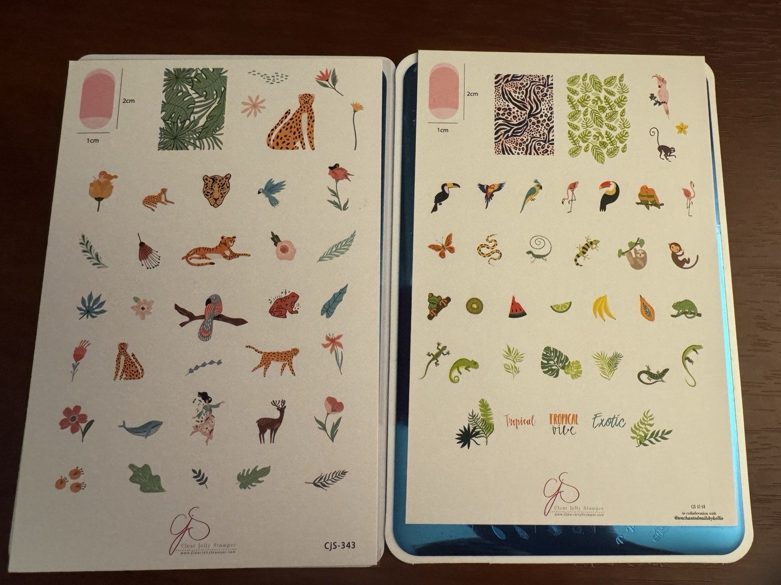 Clear Jelly Stamping Plates Set Of 2 CJS-343 Into The Wild & CJS-LC-58 Tropics