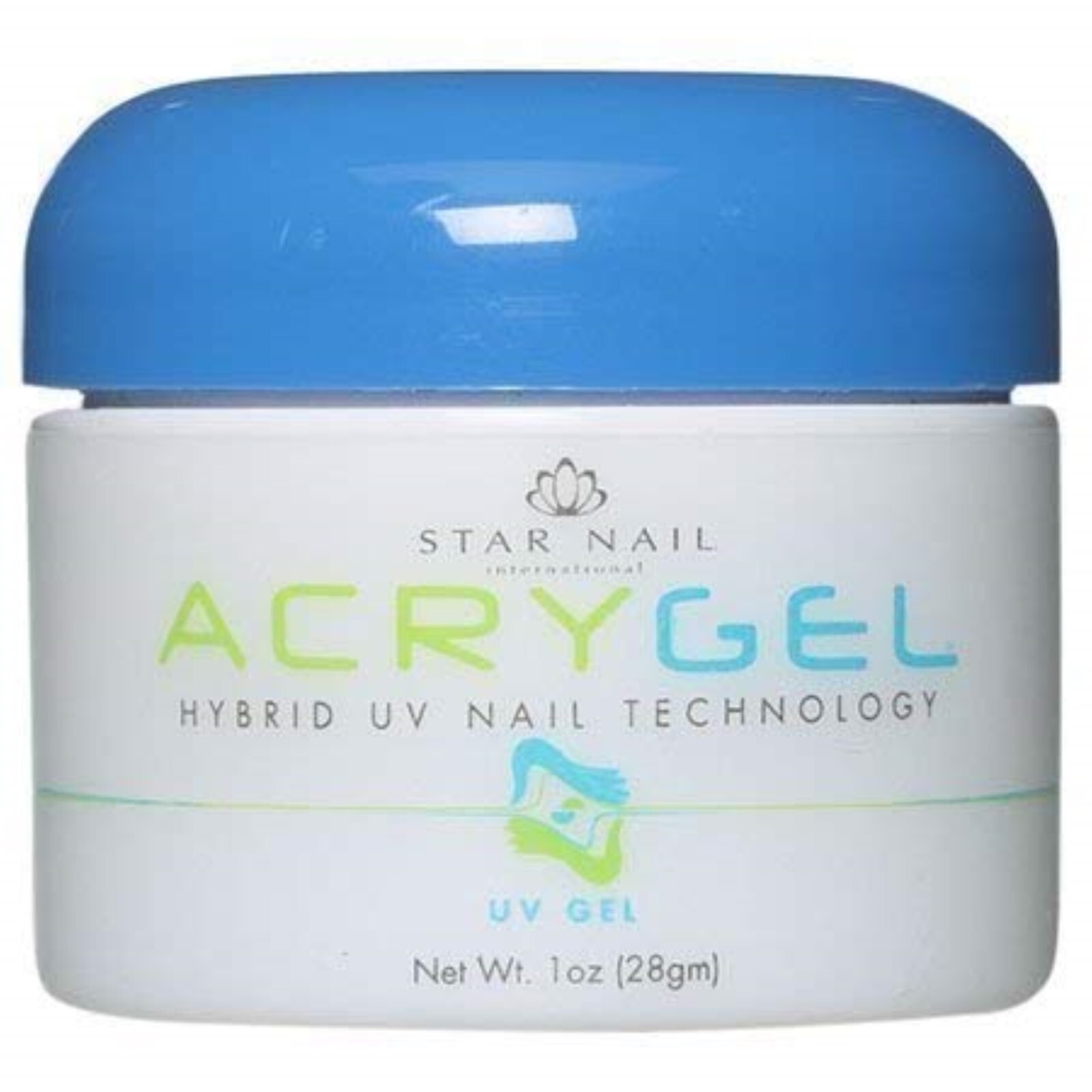 Acrygel by Star Nail Hybrid UV Gel Acry strong gel nails Clear/White/Pink 1 oz