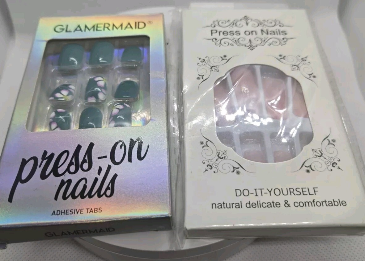 Press On Nails Lot 7 Sets Multiple Colors New!