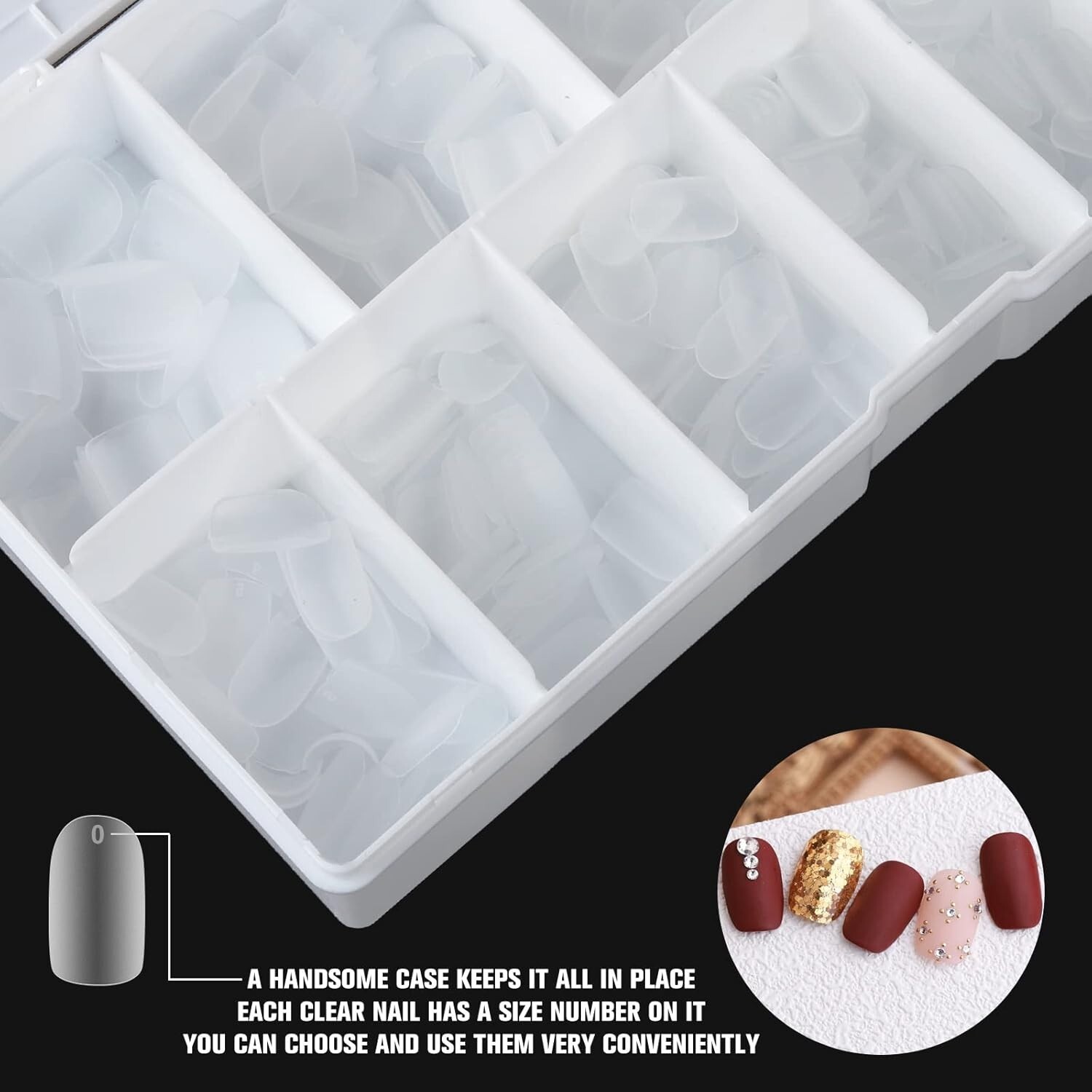 500Pc Nail Tips, Soft Gel Short Square Matte Acrylic Press On Fake Nails ARTDONE