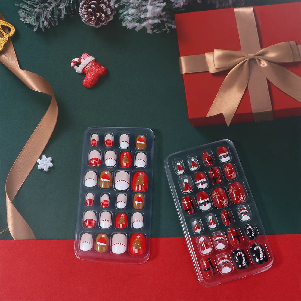 Kids Fake Nails Christmas Gifts DIY Nail Art Decoration Christmas False Nails