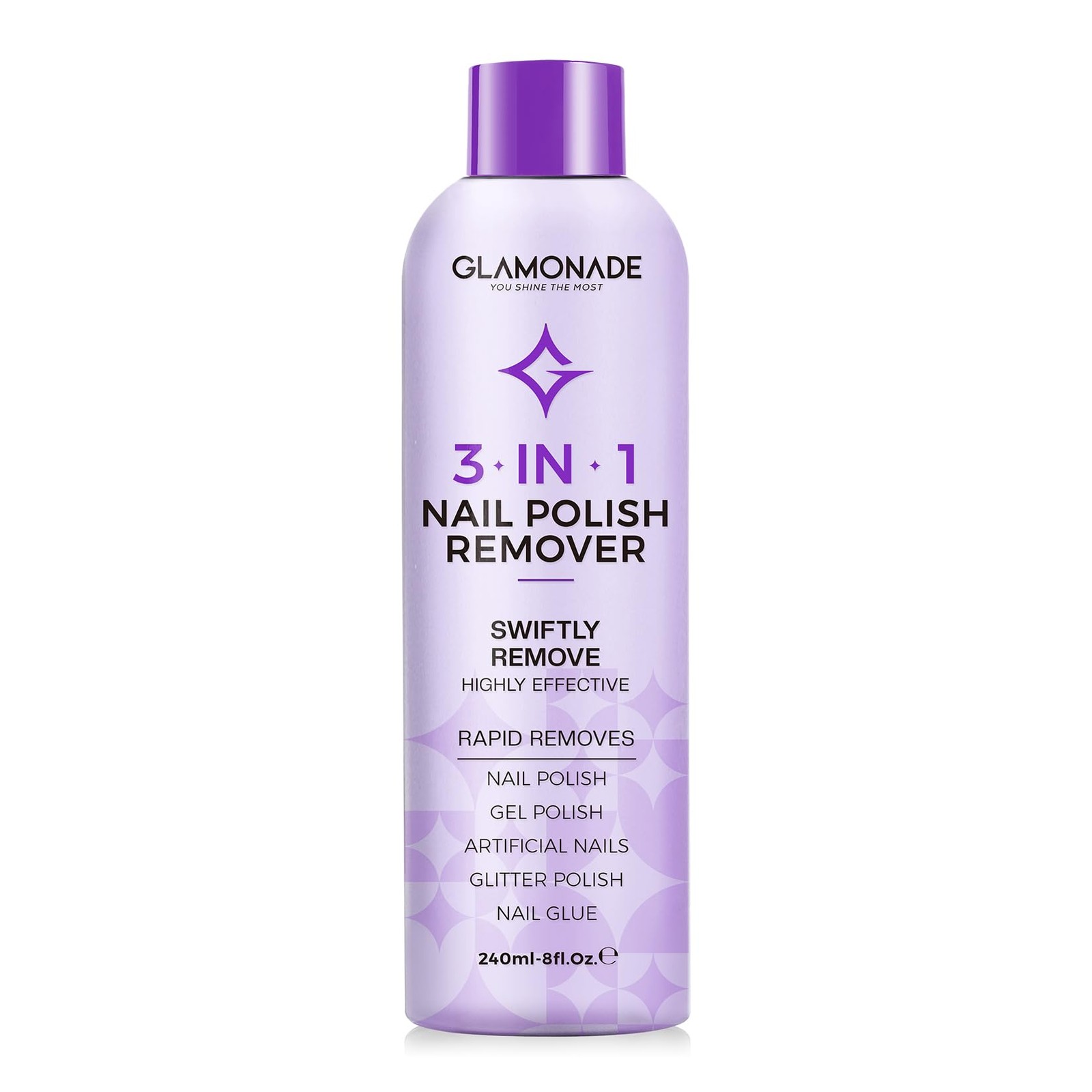 Glamonade Acetone Nail Polish Remover: A1-8 Ounce (Pack of 1), 8 Oz+Grape