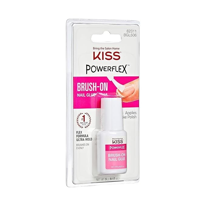 KISS PowerFlex Brush-On Nail Glue Net Wt. 0.17 oz (5g) 0.7 Oz (Pack of 1)