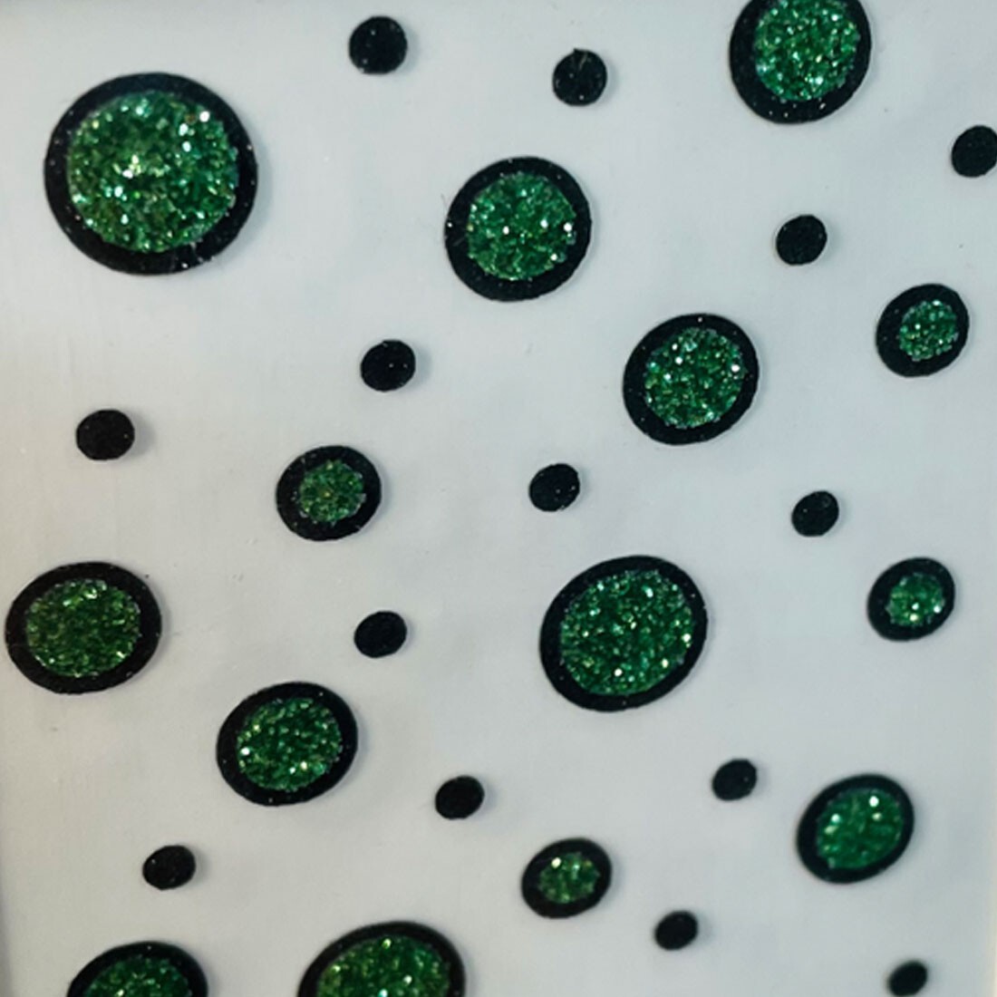 3D Relief Nail Embellishments Green Circle DIY Sparkle Decals Made in Korea Art
