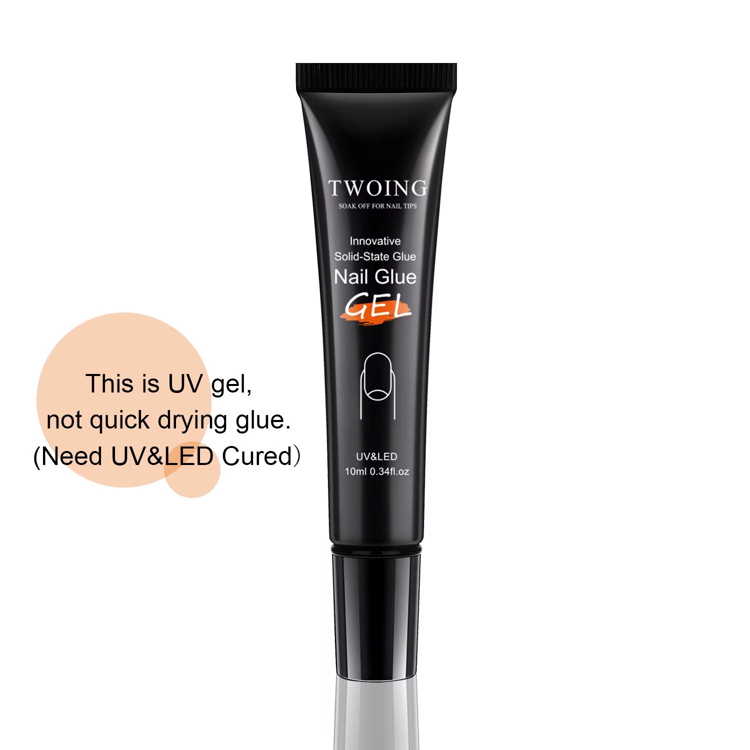 Solid Nail Glue Nail Tips Gel for Press on Nails,Acrylic Nail Gel for Manicure E