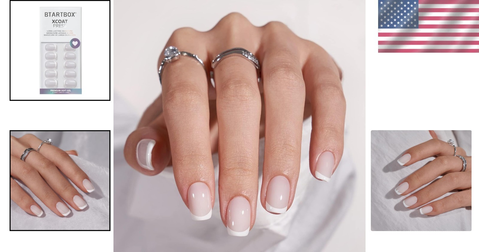 30pc White French Tip Press On Nails – Gel Kit for Effortless Elegance