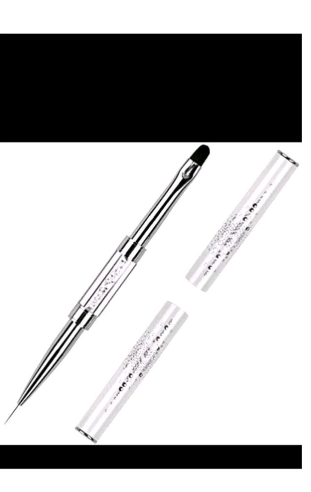 Double Ended Nail Builder Gel Brush, French Tip Brush Hard Gel for Nails