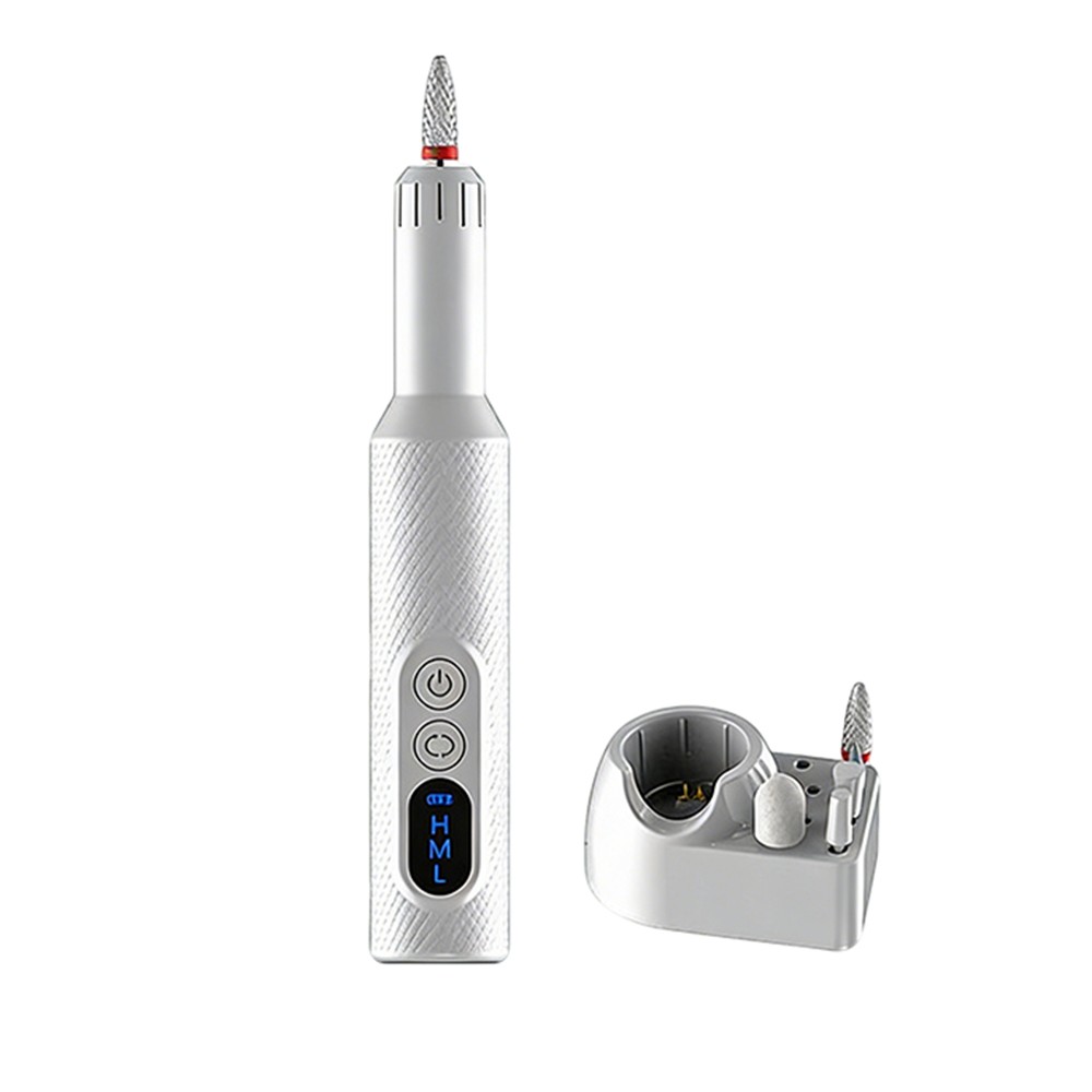 Portable Rechargeable Nail Drill Machine 1.8W Pen Style Electric File White