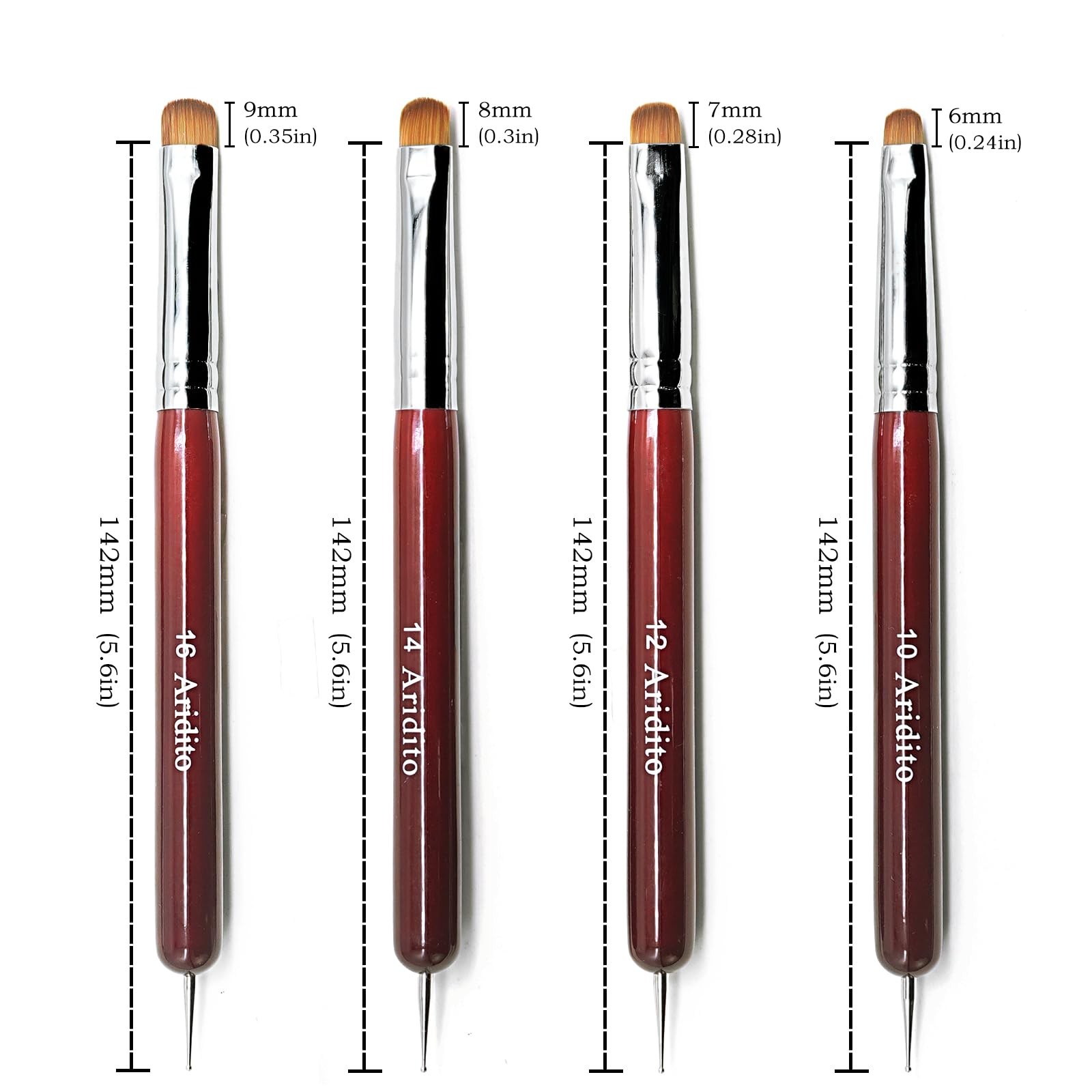 Acrylic French Manicure Brushes #10 #12 #14 #16 – Precision Tips for Nail Art