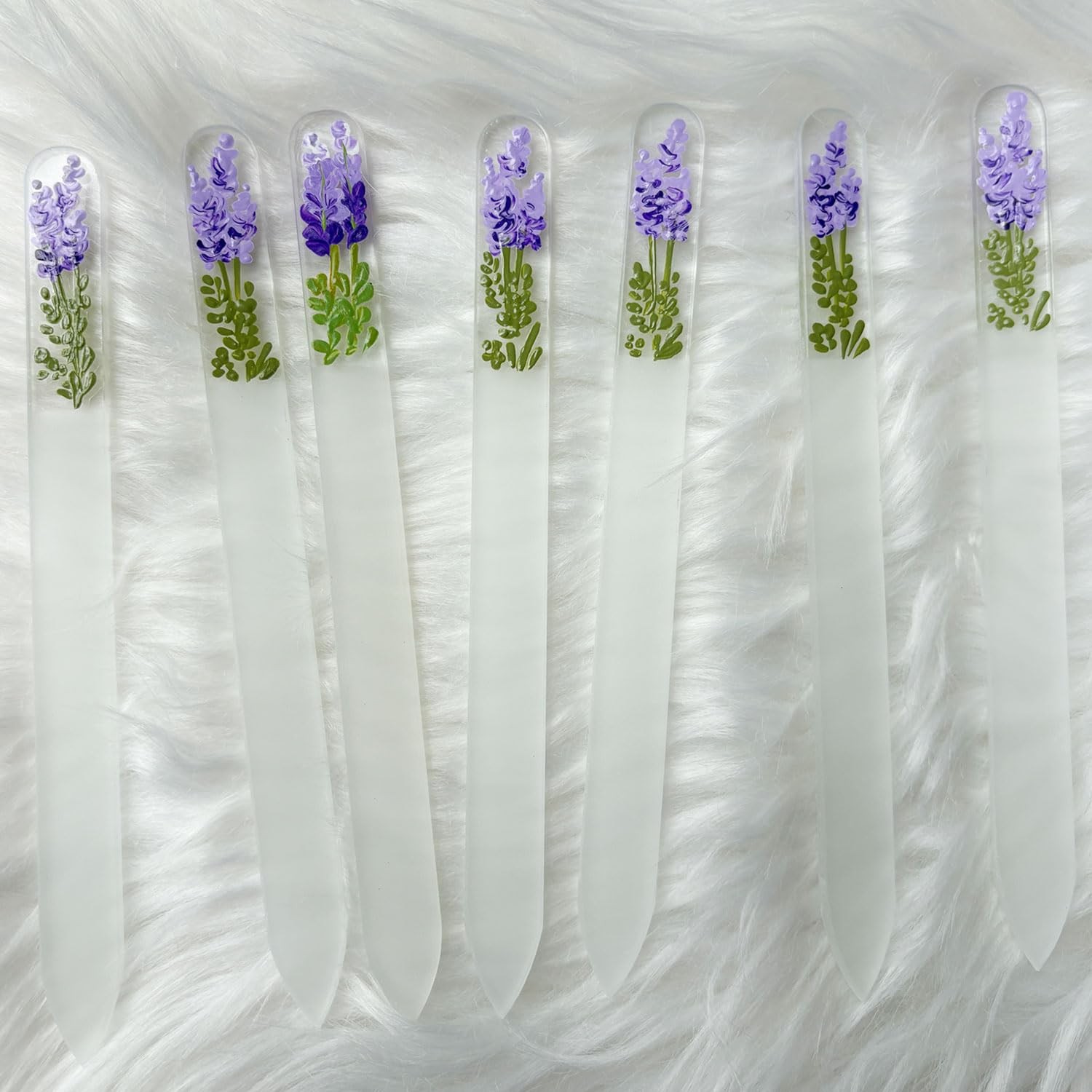 Hand-Painted Lavender Glass Nail File – Crystal for