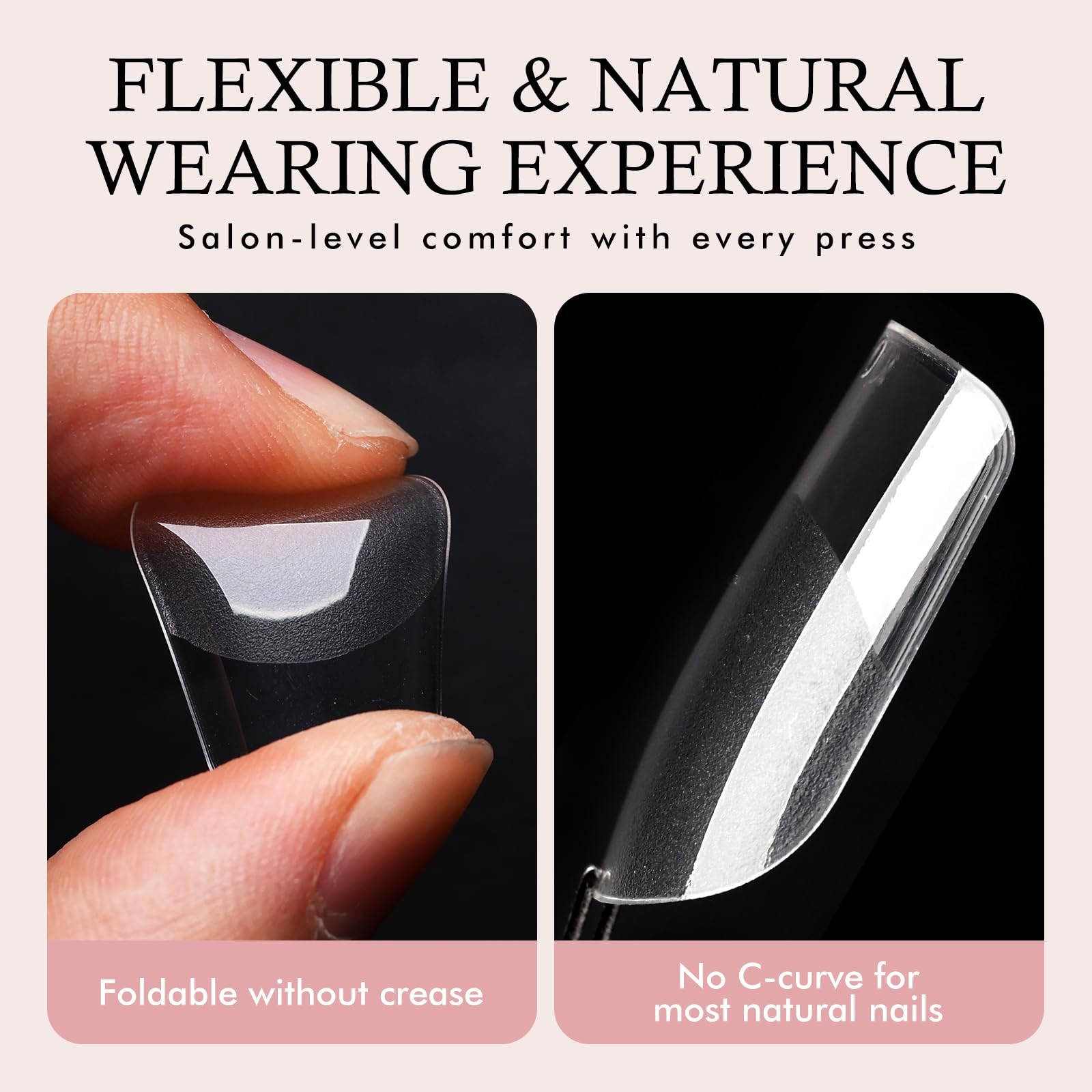 Lifextol 300pc Square Nail Tips Short Fake Nails for Press on Nails Clear Acr…