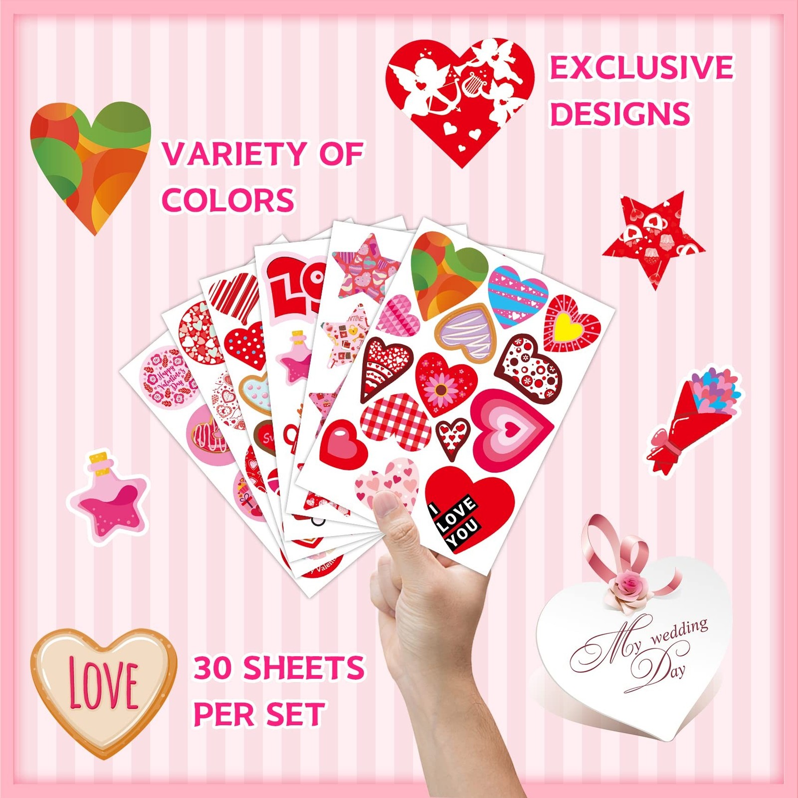 Valentines Stickers 440PCS Valentines Day Stickers for Kids Valentines Sticke…