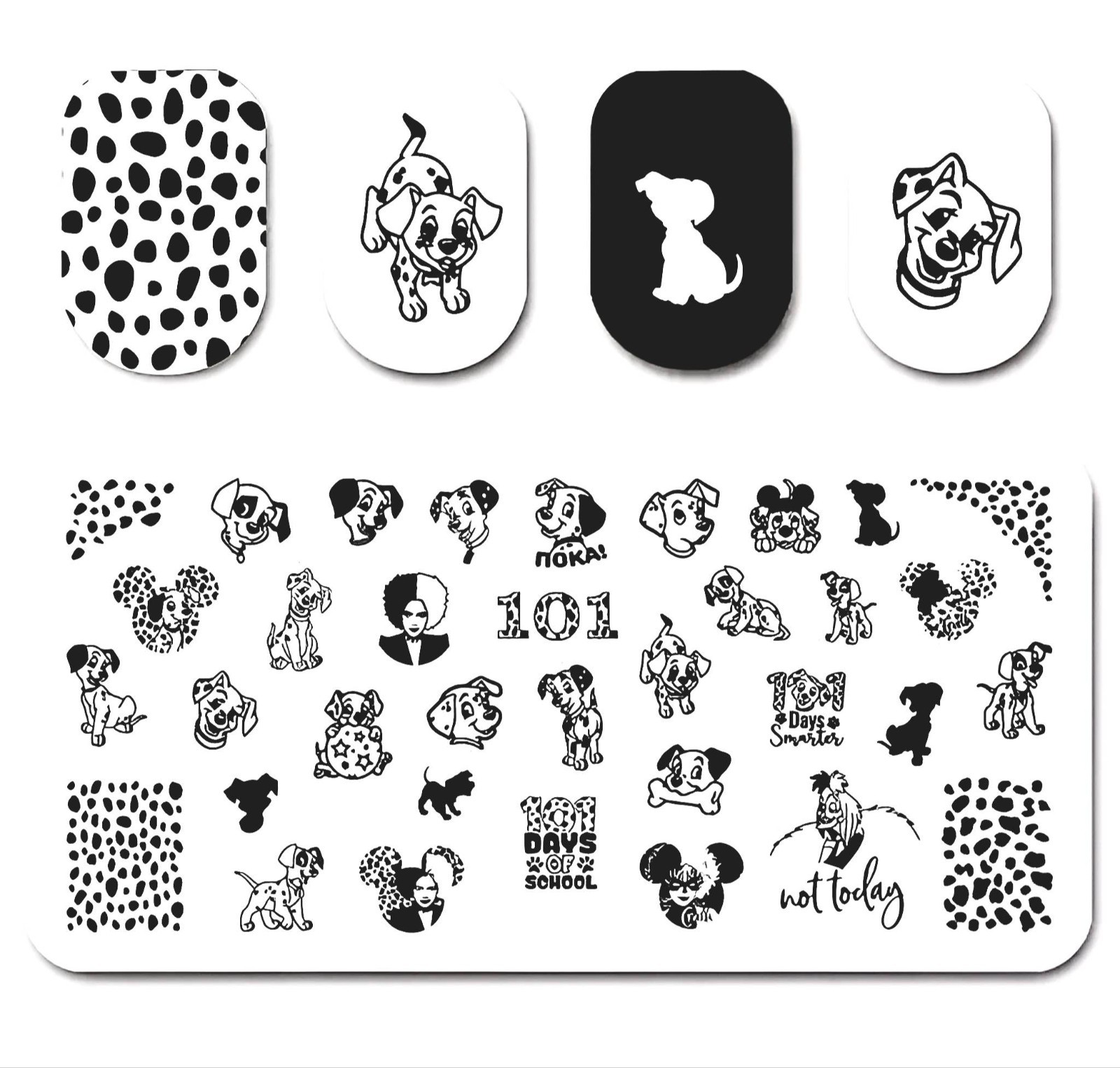 High- Quality Durable Stainless Steel Disney’s 101 Dalmatian Nail Stamping Plate
