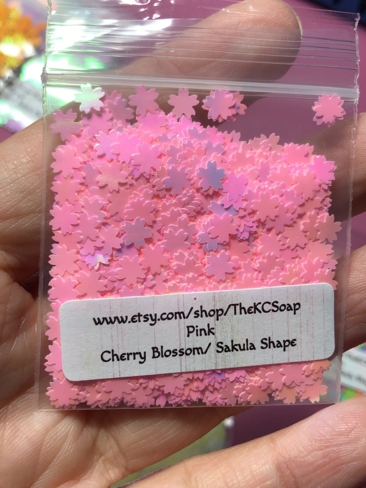 Solvent Resistant Cherry blossoms nail art glitter shapes sequin Epoxy US Seller