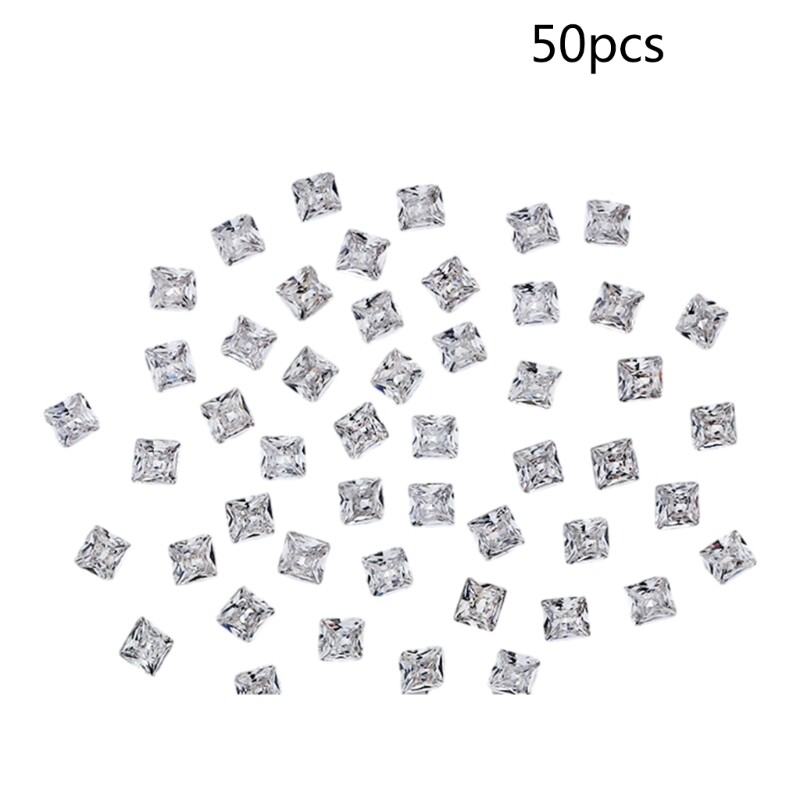 50pcs Square Pointed Bottom Rhinestones DIY Your Art with Sophistication
