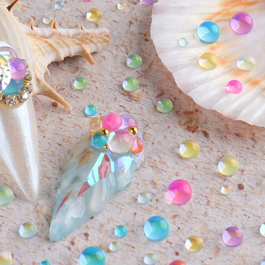 Mermaid Rhinestone Mat Candy Caramel Stone Mix Beaded Nail Art Beads Blend Size