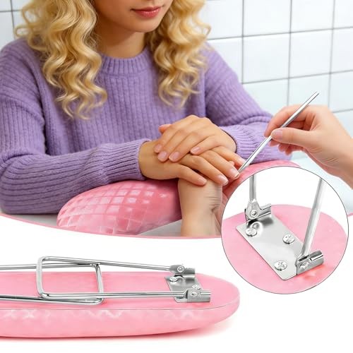 Arm Rest for Nails Tech, Professional Microfiber Leather Nail Hand Rest Pink