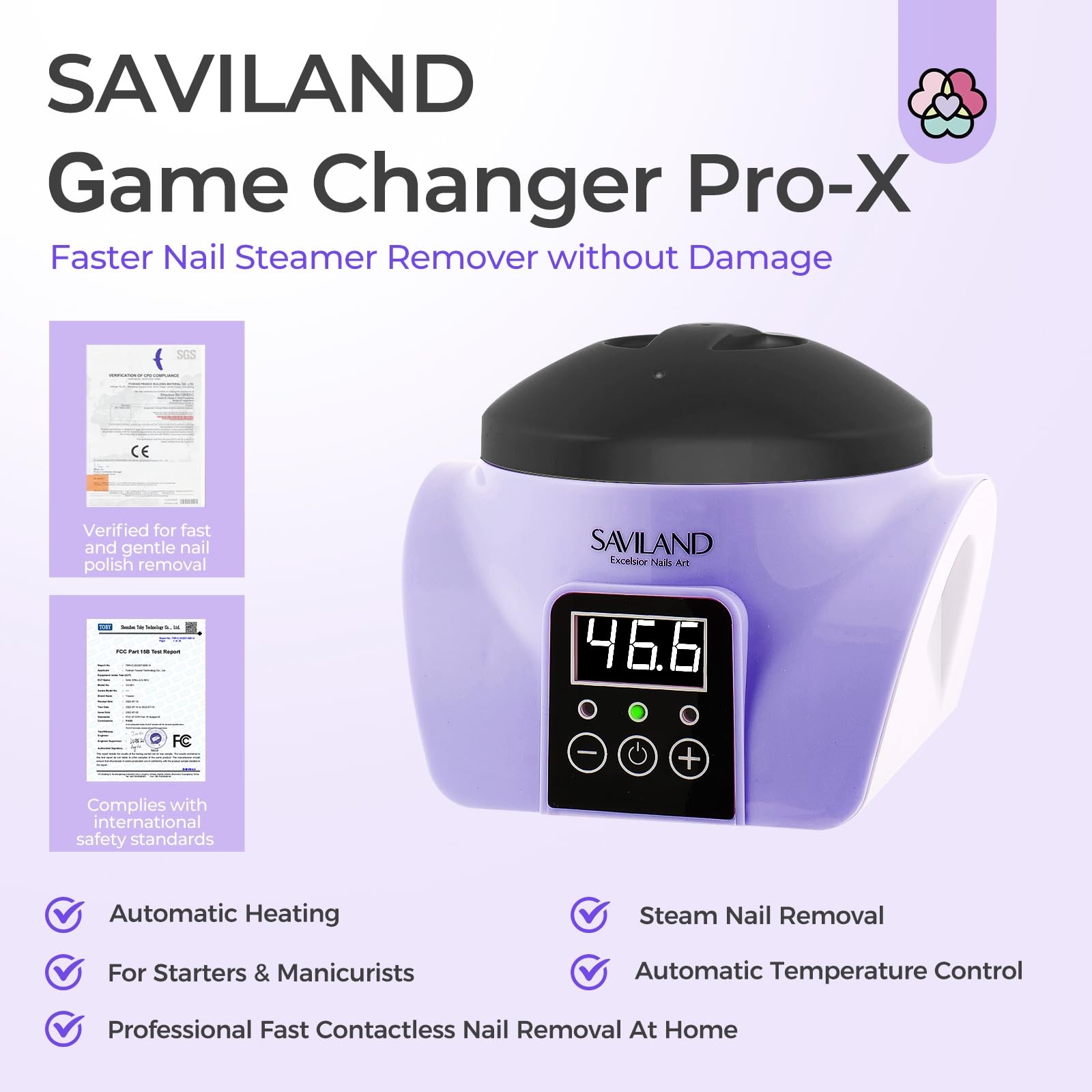 SAVILAND Nail Polish Remover Steam: Electric Steam Machine for 1-Purple