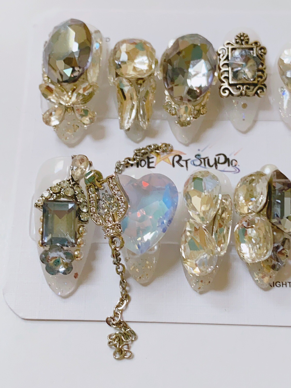 Nails Handmade press on nails 3D chain size S