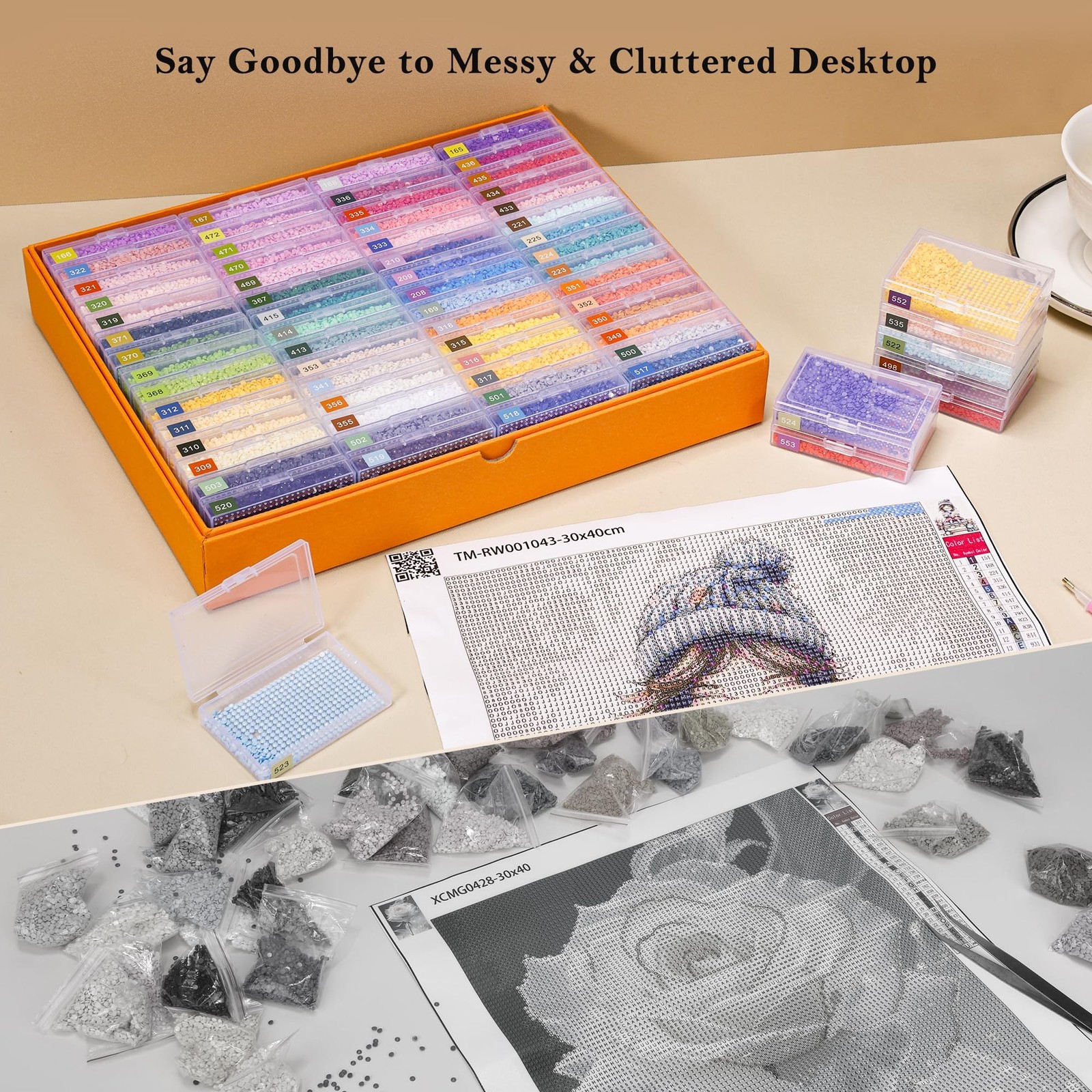 PP OPOUNT 60 PCS Diamond Art Storage Trays for Diamonds Storage & Line-Up, 2-…