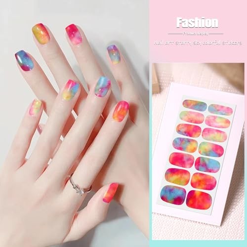 Nail Polish Strips – 20 Sheets Stickers, Full Wraps With File, Self Rainbow