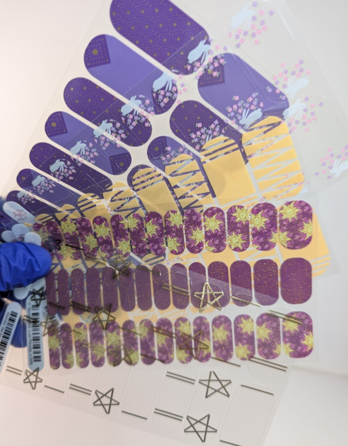 Jamberry Nail Wraps Full Sheets – Rapunzel Tangled Pink Purple Yellow – Lot of 5