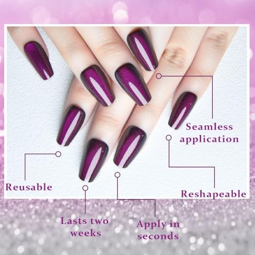 Dark Purple Cat 32 Ounce (Pack of 1) 32Pcs-Coffin Medium Square-13 Dark Purple