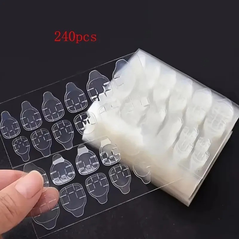 Double Sided Nail Adhesive Tabs Clear Glue Stickers for Press On Nails Reusable