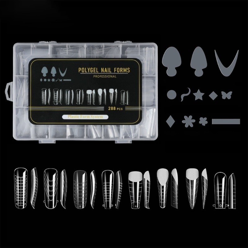288 Pcs Nail Forms Nail Forms Acrylic Nail Extension Tips Nail Shapes