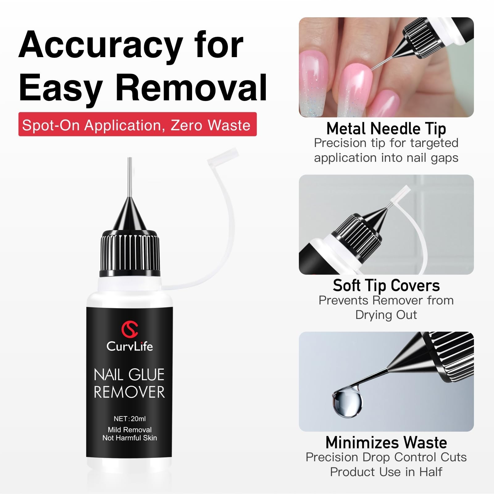 2pcs 10g Semi-Solid Glue Gel & 20ml Nail Glue Remover Kit – Quick Dry, No UV, No