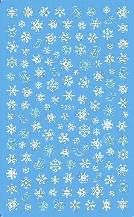Snowflake Santa’s Sleigh Reindeer Christmas New Year Snowman 3D Nail Sticker