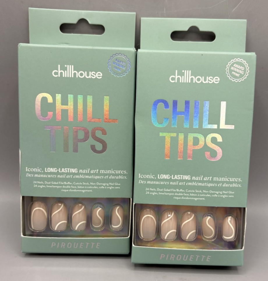 2 of Chillhouse Chill Tips Fake Nails 24 Ct Pirouette Square Oval Light Tones