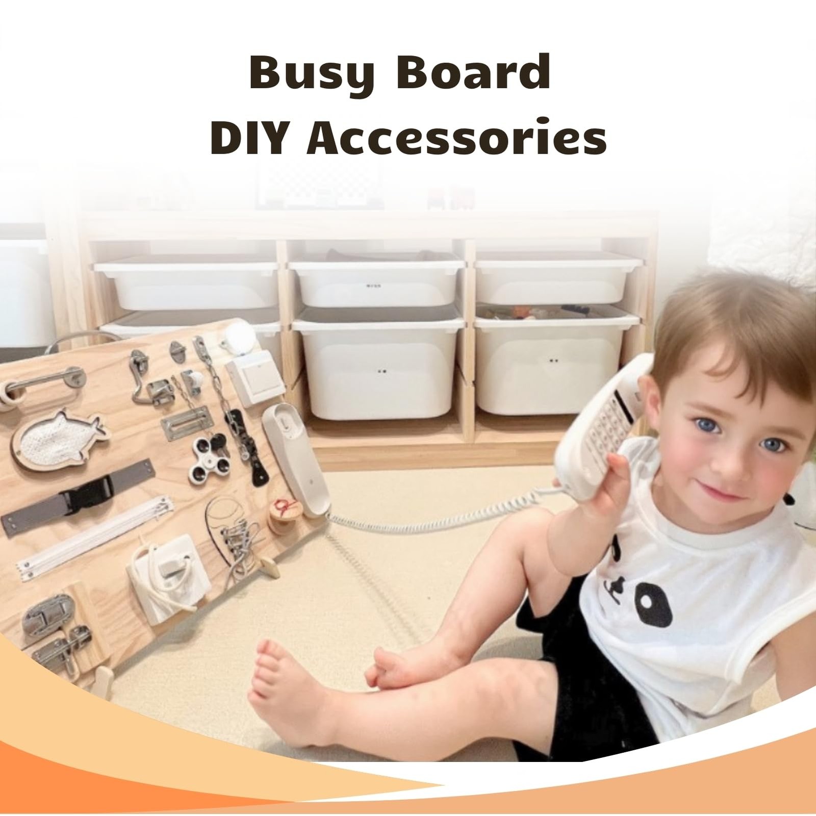 2 Picecs Wooden Busy Board DIY Parts Set – Materials for 2 sizes, Door-02