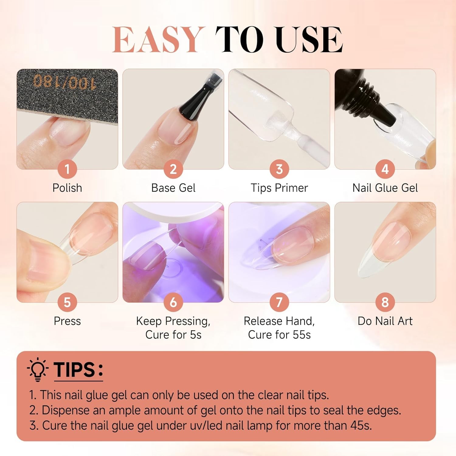 40g Strong Gel Nail Glue: Quick Drying & Safe Adhesive for Nail Extensions