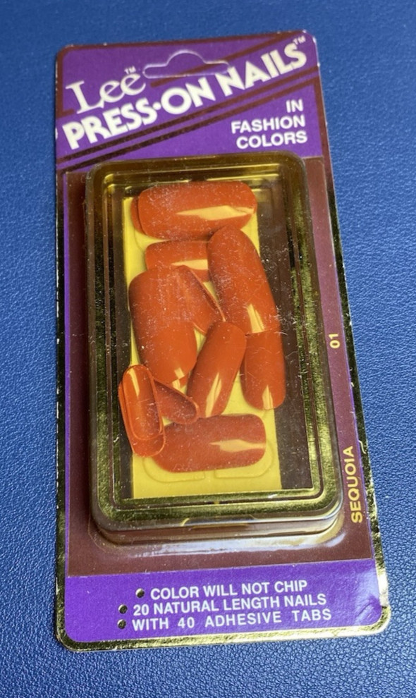 VTG NOS NEW ’90’s Dead Stock LEE Press On Nails Made in USA Sequoia