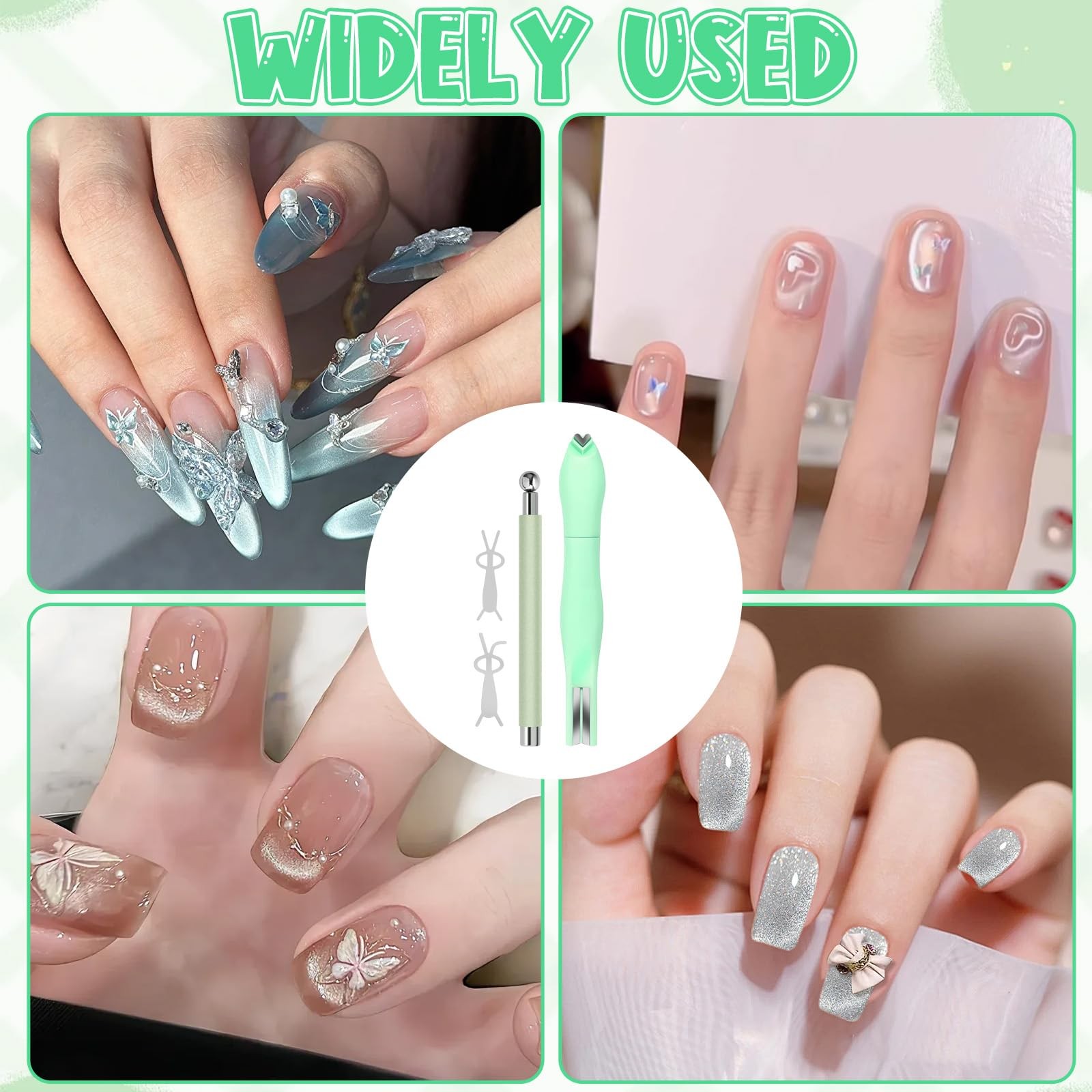 4Pcs Cat Eye Nail Magnet Kit, 3in1 Magnet with DualEnded Pen & 2Pcs Bunny Gui…