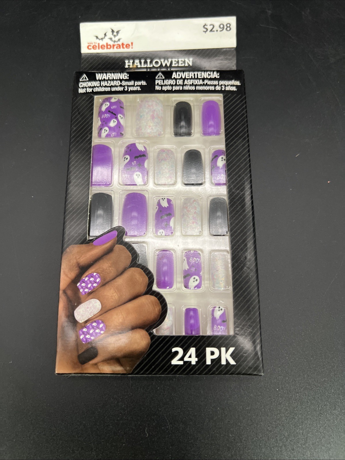 Lot Of 5: 2 Pretty Woman Faux Nails Press-On & 3 Halloween Press-On Nails