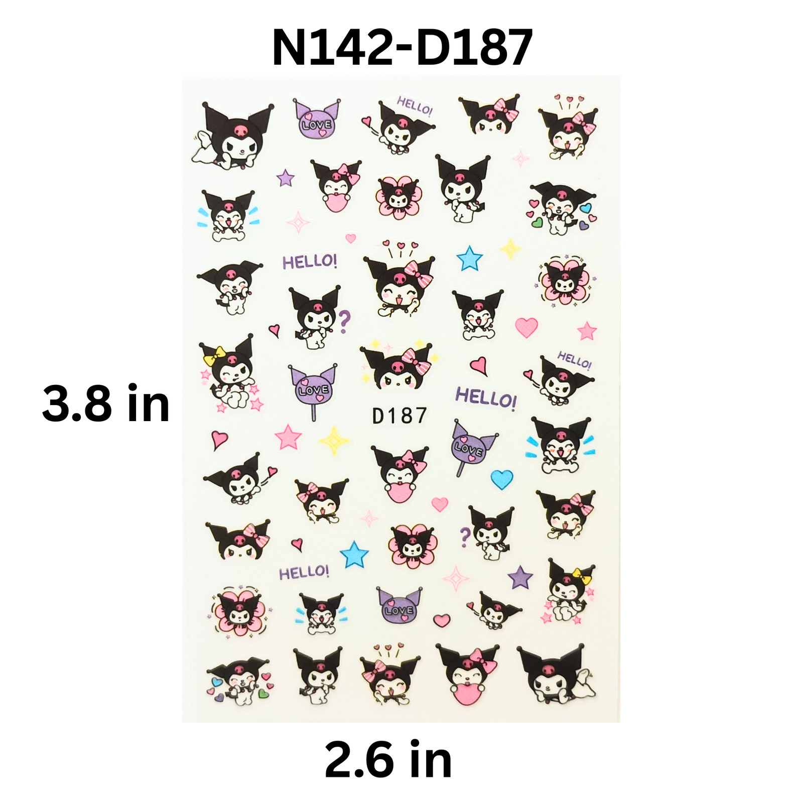 Kuromi Nail Stickers – Cute Anime Cartoon Nail Art Manicure Set